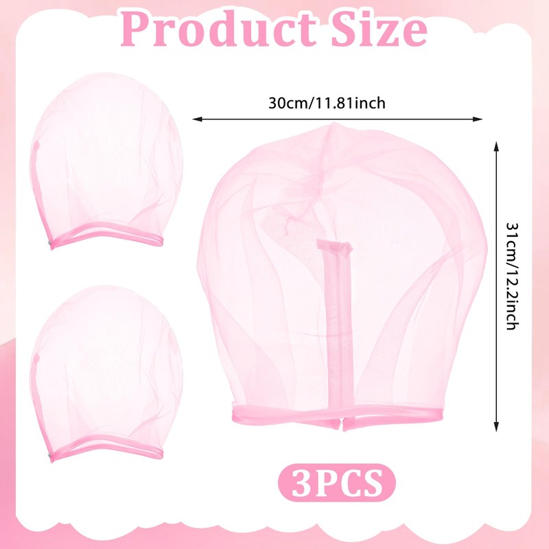 3 Pcs Makeup Protector Hood for Face, Polyester Chiffon Makeup