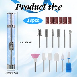 KWJEIULSOQ Electric Nail File, 4 Speeds Nail Drill Machine Electric Nail File for Thick Toe Nails, Professional Electric Nail Drill Set for Various Nails and Shapes (18 Grinding Heads)