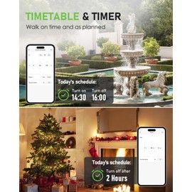 GreenSun WiFi Socket Outdoor - Timer Switch Outdoor Socket Waterproof IP44 Electricity Meter for Socket WiFi Socket with Current Measurement 16 A Compatible with Alexa, Google Home 4 Pieces