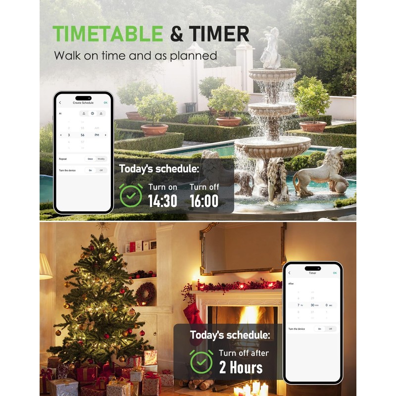 GreenSun WiFi Socket Outdoor - Timer Switch Outdoor Socket Waterproof