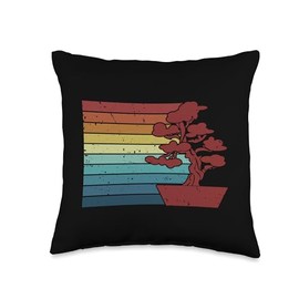 Bonsai Tree Plant Tools Care Kit Set Gifts Ideas Retro Penjing Indoor Pots Enthusiast Bonsai Throw Pillow, 16x16, Multicolor