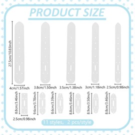 WEBEEDY 22 Pcs 11 Styles Leather Templates PVC Leather Patterns Templates for Belt Holes Punching, Leatherwork Craft Supplies DIY Belt Crafting Tools, 2.5cm/3cm/3.5cm/3.8cm/4cm Width