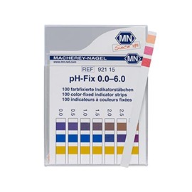 Camlab 1138922 pH-Fix Indicator Paper Test Strips, pH 0.0-6.0 with CE-mark, 6mm x 85mm (Pack of 100)