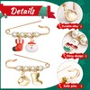 Kiiwah 6P Xmas Brooch With Pin, 6 Pieces Christmas Brooch
