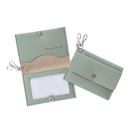 A.Y. Judie C5013 Pass Case, S12-003 Key Case, Integrated Card Case, Mini Wallet, License Certificate, Employee ID Card, Commuter Purse, Coin, Bifold, green