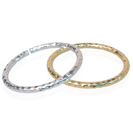 Pair of Hammered Nose Rings 20G | 14K Gold Filled & 925 Sterling Silver Hammered Nose Hoops Set | 20 Gauge 7mm