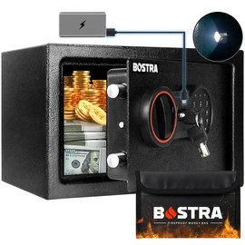 ​BOSTRA Mini Safe Box (0.23 Cu Ft) – Tiny But Mighty! Perfect for Cash, Jewelry & Secrets!  Digital Lock Safe – Fits ANYWHERE (9x6.6x6.5in):_0.5cubic-usb interface