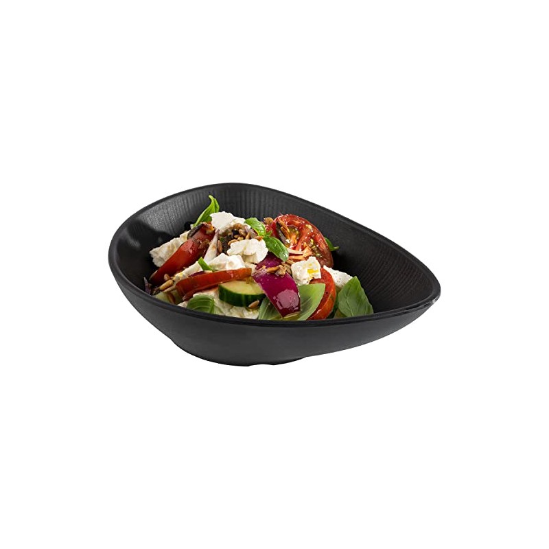 APS 85076 Melamine Bowl Nero Serving Bowl for Quadruple Foods,