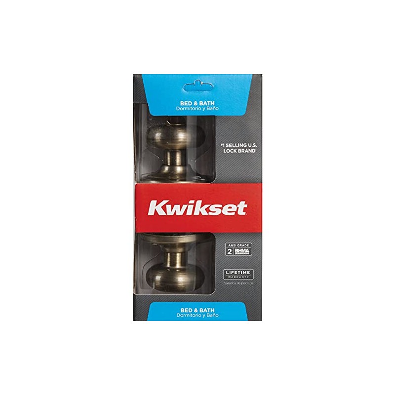 Kwikset Signature Series 97300-828 Antique Brass Juno Bed & Bath