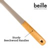 Beille 1pc Beech Wood and Silicone Cooking Spoon Kitchen Utensils