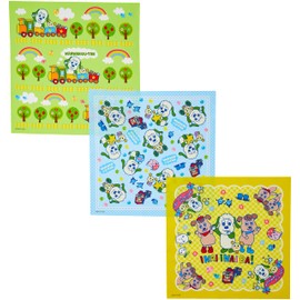 Marushin 6625001700 Lunch Cloths, Set of 3, Peek-a-Boo! Dog & Friends, Absorbent, Quick Drying, Antibacterial, Odor-Resistant, Suitable for Boys/Girls, Goods For Kindergarten, Nursery School, Elementary School, 16.9 x 16.9 inches (43 x 43 cm)