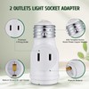 2 Outlet Light Socket Adapter, E26 Bulb Socket to Outlet
