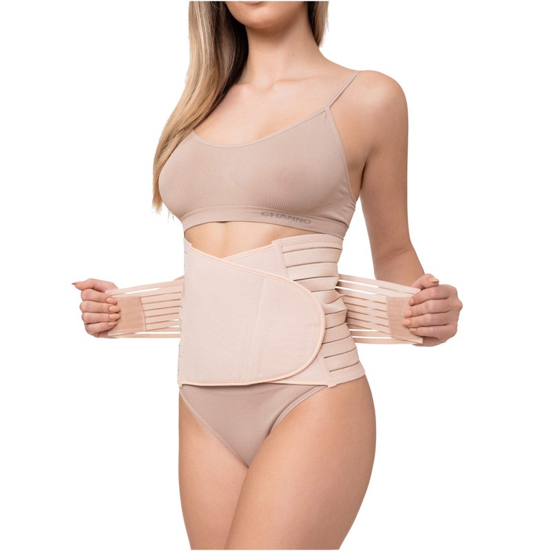 Channo Men's Women's Double Fit Strong Back Belt, Beige (vison).