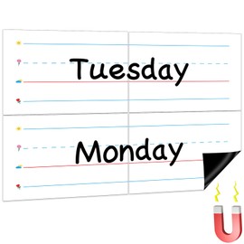 Naozinebi Jumbo Magnetic Sentence Strips 22x8in Dry Erase Writing Strips, Colorful, 4 Count, Paper, Magnet, Educational/Child-friendly, Multicolored