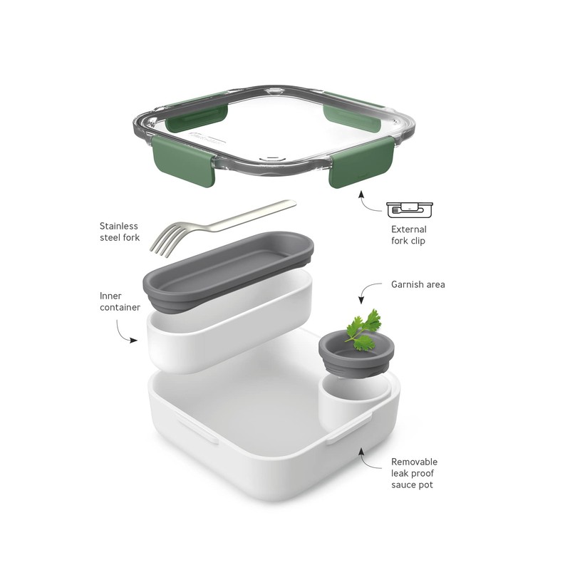 Black and Blum Bento Lunch Box, Olive, 1000 ml