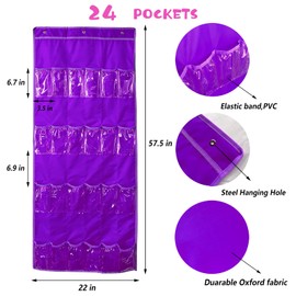 Hanging Over Door Toy Storage Organizer (24 Pockets), Compatible with LOL OMG Dolls Surprise Doll (Toys Not Included), Purple(57.5''x22'') (Purple)