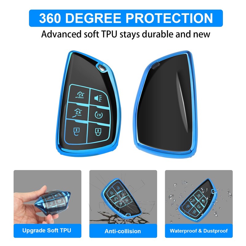 QBUC for Chevy Key Fob Cover,Soft Key Shell Case with