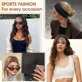 MBAIYO 9cm Headbands for Women's Hair, 3 Pcs Cotton Head Band Elastic Non Slip Head Bands Adult Women Unisex Hair Accessories for Sports Yoga Makeup Running Skincare Gym