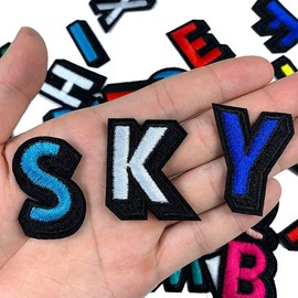 Buer Homie 52 Pieces Patches, Alphabet Letter A-Z Ironed Repair Patches