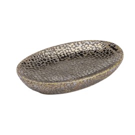 WENKO Soap Dish Marrakesh of Ceramic, Brown, 13.6 x 9.9 x 2 cm
