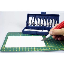 Unbranded Hobby Precision Knife Set, 16 pc W/Aluminum Collet Chucks in Plastic Storage Box