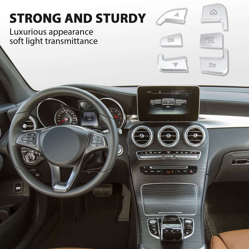 Liseng Pack of 12 Car Styling Steering Wheel Buttons Covers