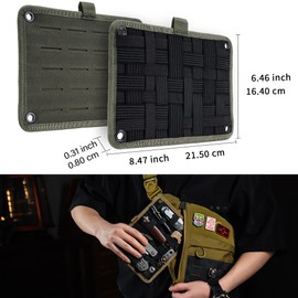 TACTICAL_GEEK TCM4 Mini EDC Organiser Board, Backpack Accessories with Smooth Hook Back, Utility Admin Pocket Insert Plate, Modular Organiser with Open Pocket & Mesh Pocket, Black, Tcm4-Black, pocket