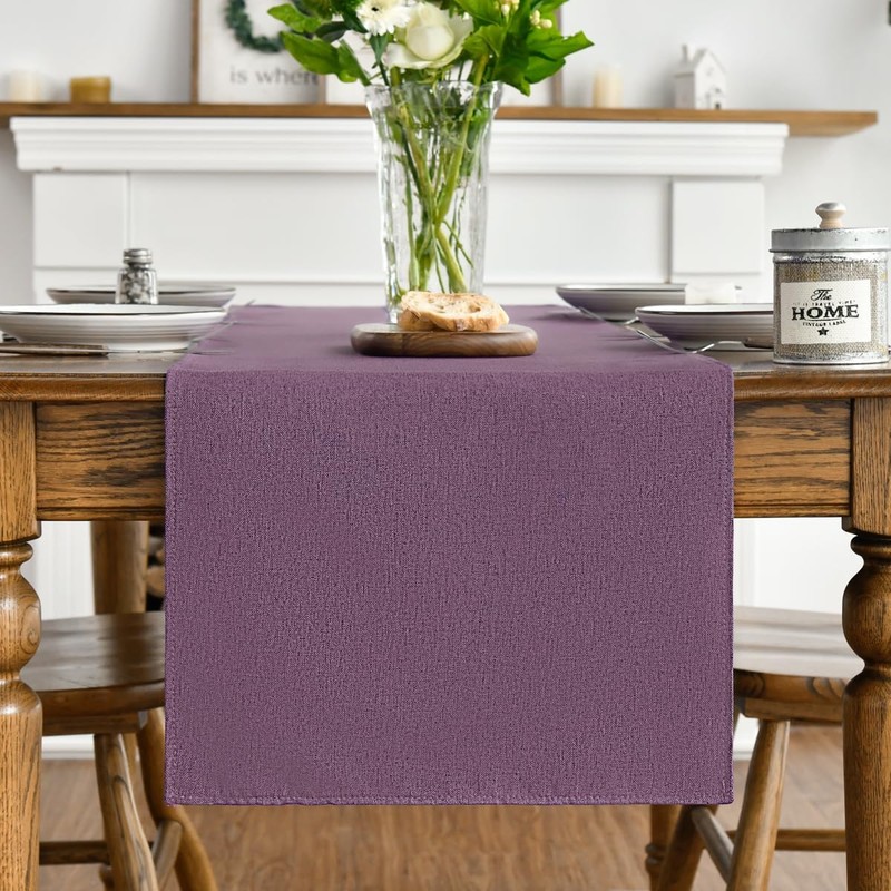 Artoid Mode Purple Table Runner, Washable Kitchen Dining Table Decoration,