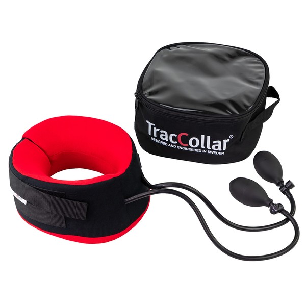 TracCollar Inflatable Cervical Spinal Traction Set to Relieve Neck Pain and Improve Flexibility (Small/Medium Neck)
