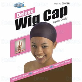 DREAM Deluxe Wig Cap Brown 6 PACK (12 total pcs) (Model: 0097 Brown)