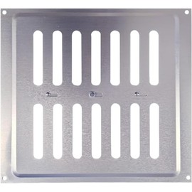 Aluminum Louvre Air Vents 9” x 9” Satin Aluminium/Metal Chrome Effect Wall Grille Internal Vent Covers Ventilation Grilles for Cupboard Wardrobe Ventilation1 Pack.