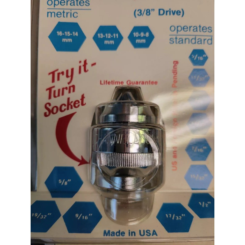CHANNELLOCK VINTAGE 3/8" DR. ADJUSTABLE SOCKET BY CHANNELLOCK SAE/MM (MADE