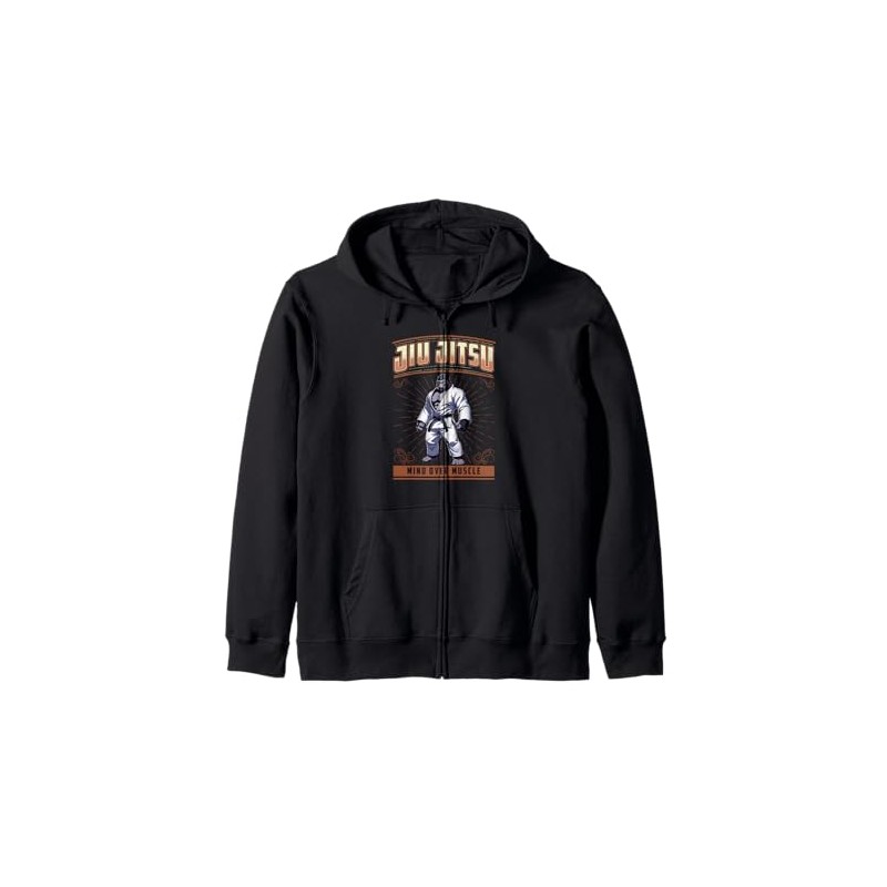 Jiu Jitsu Mind Over Muscle Grappling BJJ Gorilla Hooded Jacket,