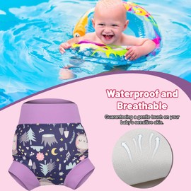 MOEMOE Baby Reusable Swim Diapers 3Pcs Comfortable Waterproof Baby Swim Diapers for Girls Swim Lesson 4T