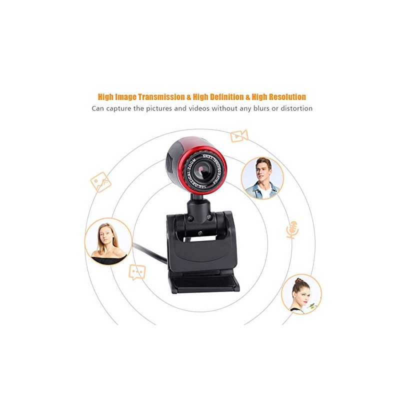 Garsent USB Webcam Camera with Microphone for PC Laptop, 1080P