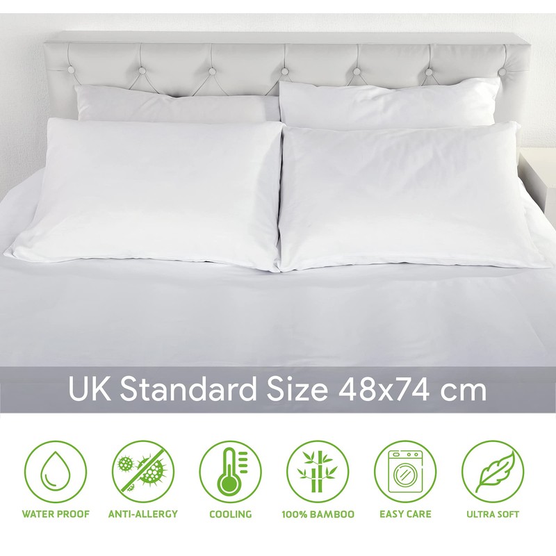 Comfier Sleep Waterproof Pillow Protectors 48x74 Anti Allergy Super Soft