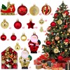 HidWee Pack of 72 Christmas Baubles Plastic Set Red Gold