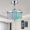 Zynfandor 30" RGB Crystal Retractable Ceiling Fan with Light Dimmable