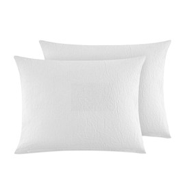 Dreamzie Cushion Cover 30 x 50 cm, Set of 2 - 100% Washed Cotton, White, Oeko-Tex Certified Cushion Covers, Linen Look and Breathable Cushion Cover, Pillowcase with Zip
