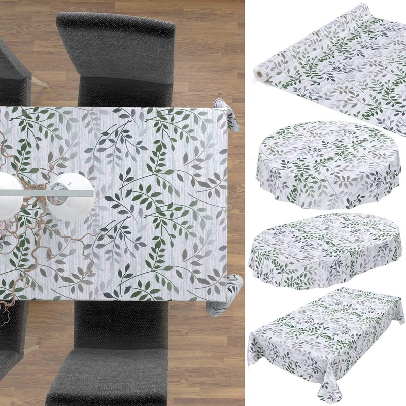 Anro Washable Oilcloth, Wax Tablecloth, Marble Grey