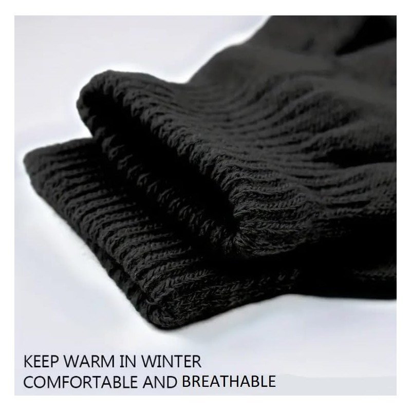 ASD Accessories Mens Knitted Touch Screen Gloves Thinsulate Lined Full