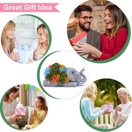 Elephant Decoration with Solar Lights Garden Figures Garden Decoration for Outdoors: Elephants with Succulents Solar Fairy Lights Africa Decoration Living Room Garden Gifts for Mum Women Men Balcony