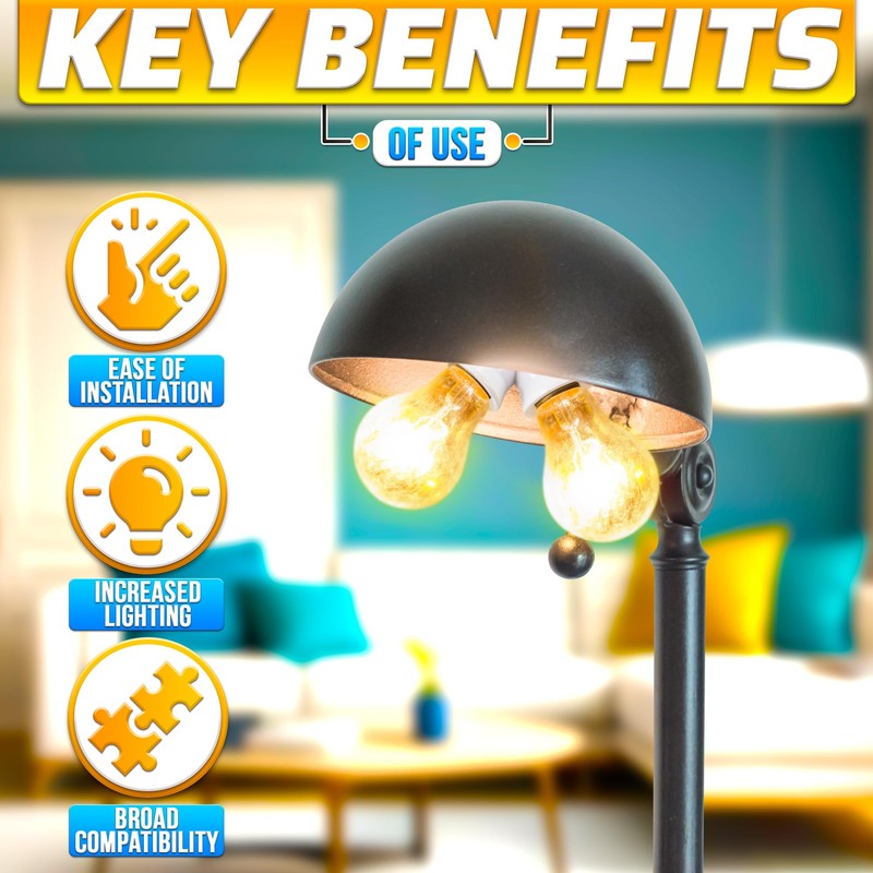 4Pcs Twin Light Bulb Splitter - CFL Double Light Socket