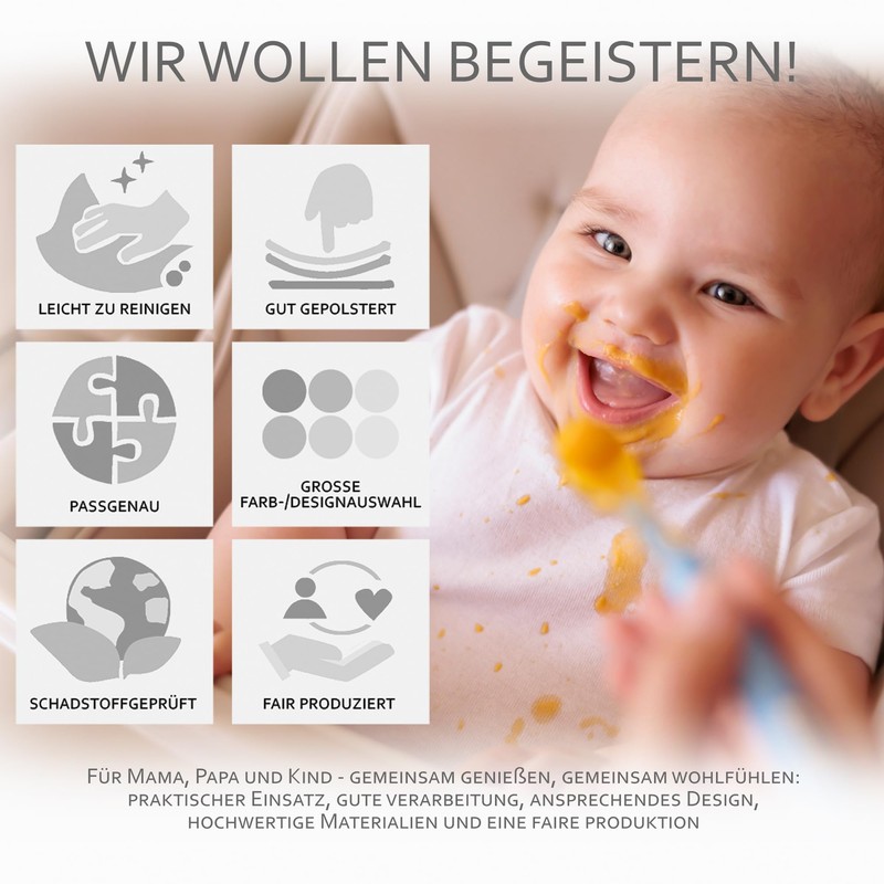 Replacement Seat Cushion [Cover for High Chair] Compatible with Peg