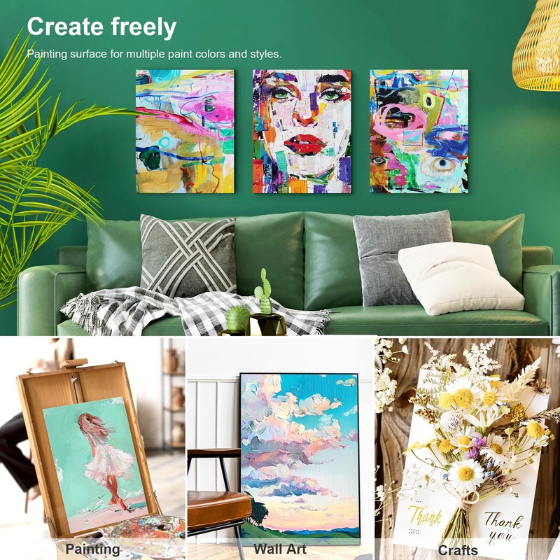 PHOENIX Small Painting Canvas Panels 5x5 Inch, 12 Value Pack