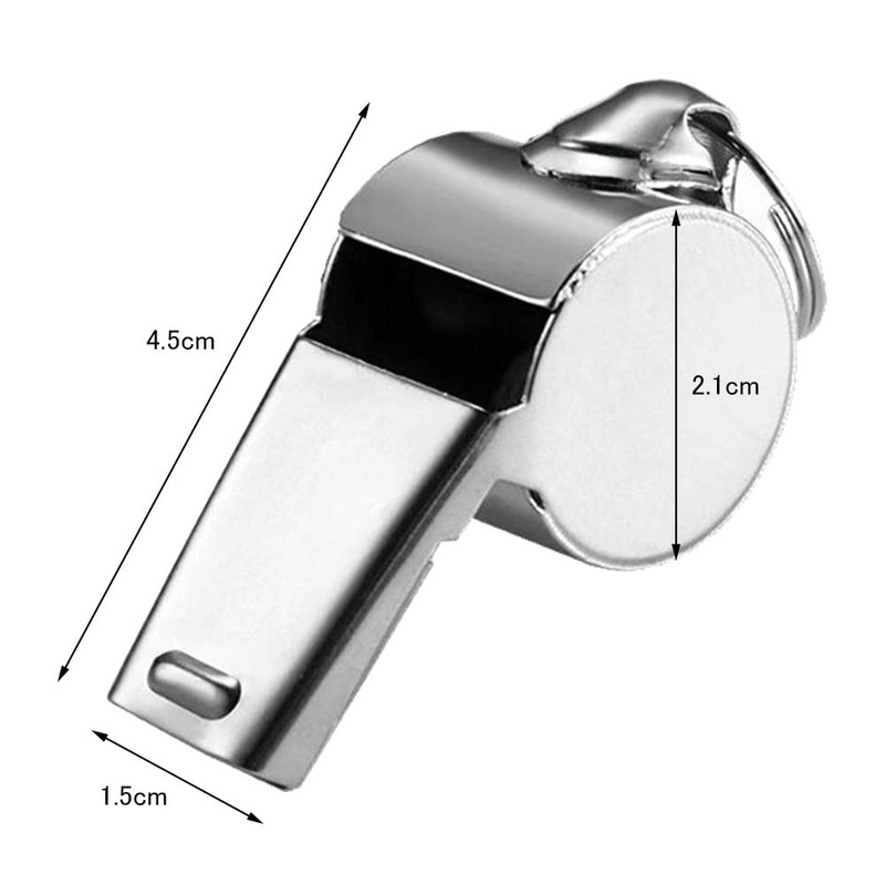 BTtime Stainless Steel Whistle Metal Whistle with Neck Strap for