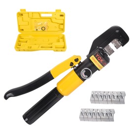 VAIDPRO 10 Ton Hydraulic Crimping Tool, Range 12 AWG-2/0 AWG, Hydraulic Crimper with 9 Pairs of Dies for Hydraulic Wire Battery Cable Electrical Terminal Crimping Tool