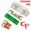 GP Audio Ceramic 450 amp ANL Fuse, holder (2) 1/0 AWG Lugs and heat shrink GP Car Audio G