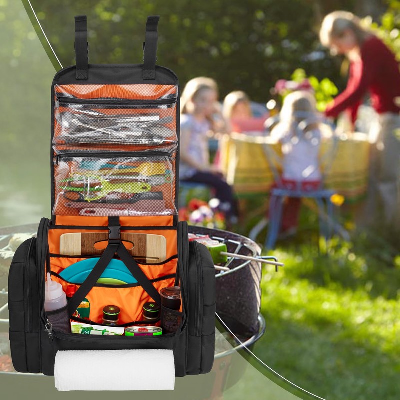 HODRANT Large Tactical Camping Kitchen Organizer, Hanging Cookware Storage Bag