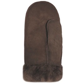 Lekra Lambskin mittens, cuddly warm made from real cultured lambskin. (Fausthandschuhe) - brown, size: 8